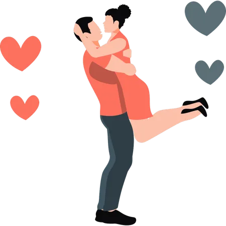 Young couple doing romances  Illustration