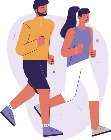 Young couple going for jogging  Illustration