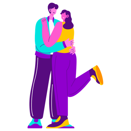 Young Couple hugging  Illustration