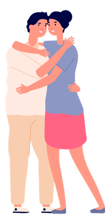 Young couple Hugging  Illustration