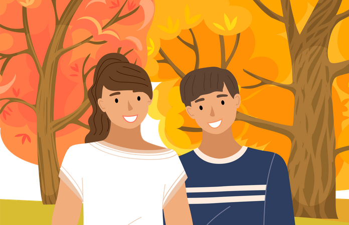 Young couple in love Illustration