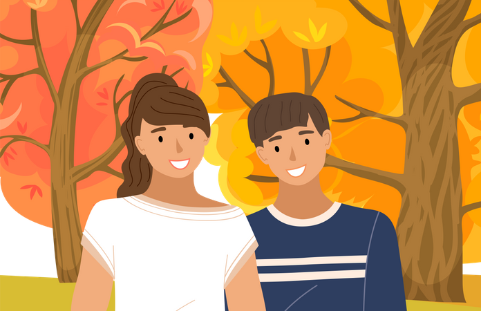 Young couple in love  Illustration