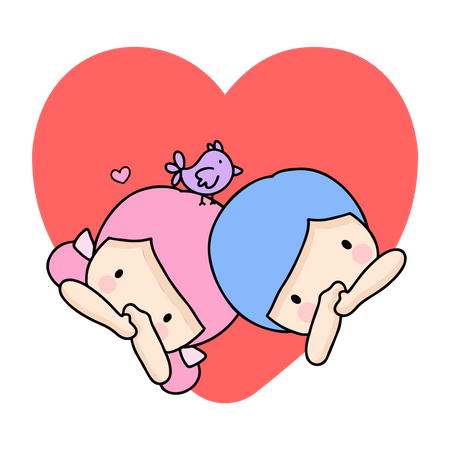 Young Couple In Love  Illustration