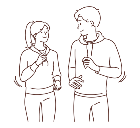 Young couple jogging  Illustration