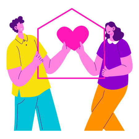 Young couple living together  Illustration
