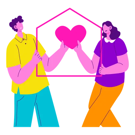 Young couple living together  Illustration