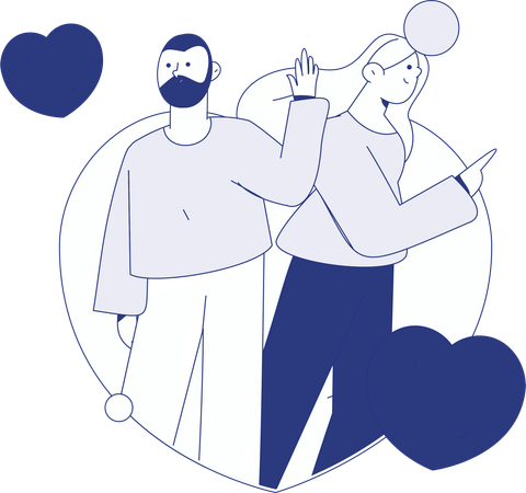 Young Couple loving each other  Illustration