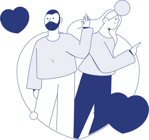 Young Couple loving each other  Illustration