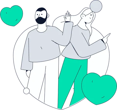 Young Couple loving each other  Illustration