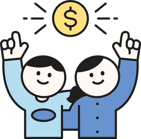 Young couple savings money  Illustration