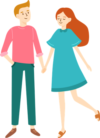 Young couple together  Illustration