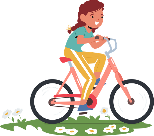 Young Cute Girl Character With A Beaming Smile  Illustration