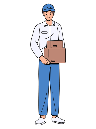 Young Delivery Man  Illustration