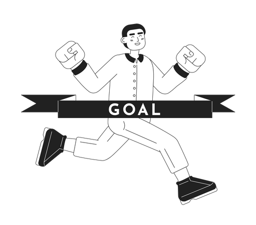 Young entrepreneur reaching goal  Illustration