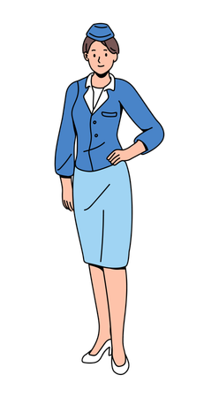 Young female air hostess  Illustration