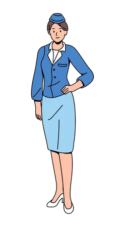 Young female air hostess  Illustration