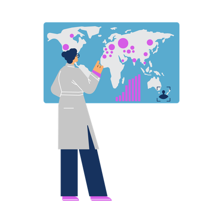 Young female doctor standing near wall  Illustration