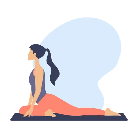 Young female doing yoga Illustration