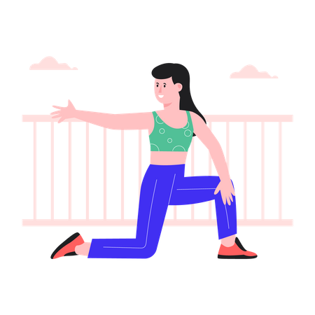 Young Female doing yoga  Illustration