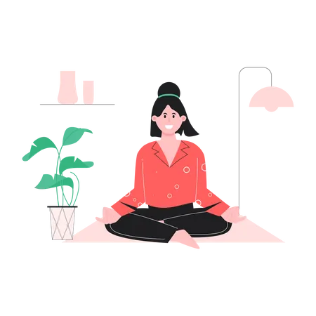 Young Female doing yoga  Illustration