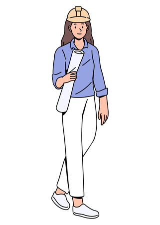 Young female Engineer  Illustration