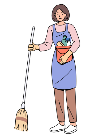 Young female housekeeper  Illustration