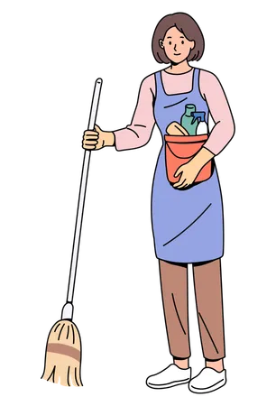 Young female housekeeper  Illustration