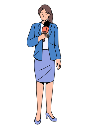 Young female reporter  Illustration