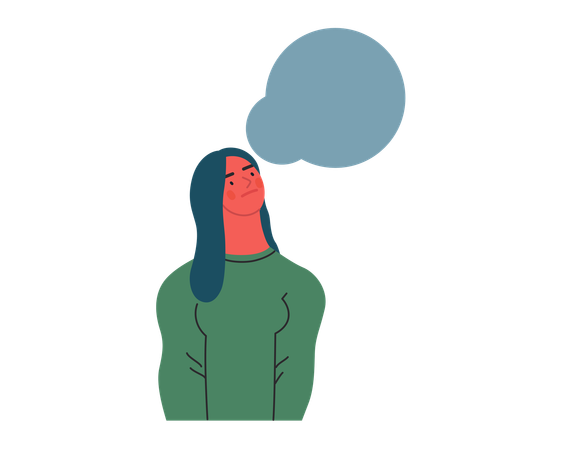 Young female thinking  Illustration