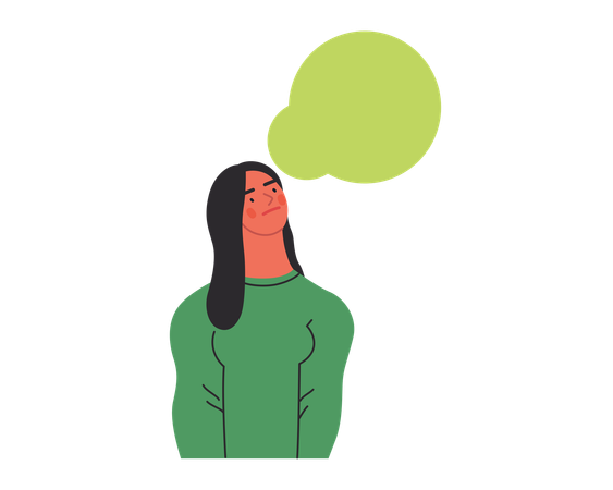 Young female thinking  Illustration