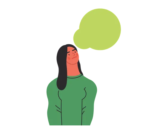 Young female thinking  Illustration