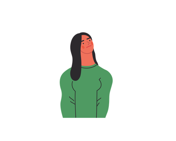 Young female thinking  Illustration