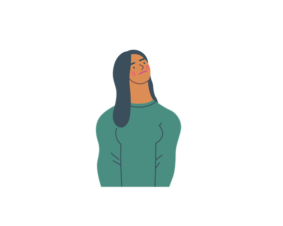 Young female thinking  Illustration