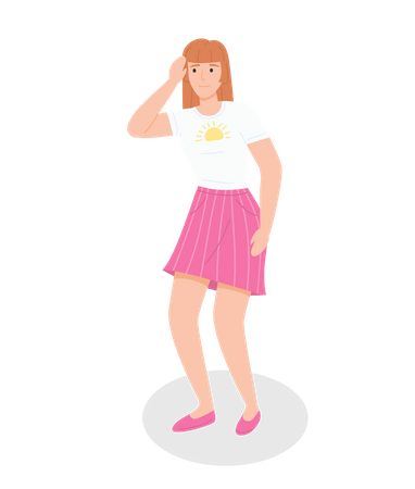 Young female with headache  Illustration