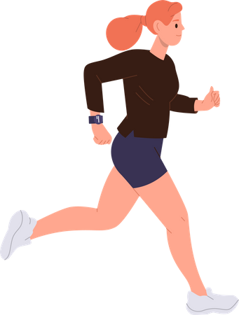 Young fitness athletic woman jogging  Illustration