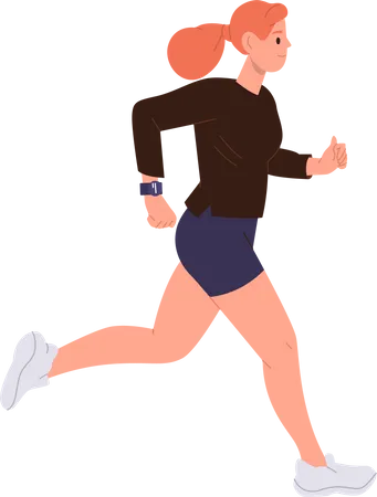 Young fitness athletic woman jogging  Illustration