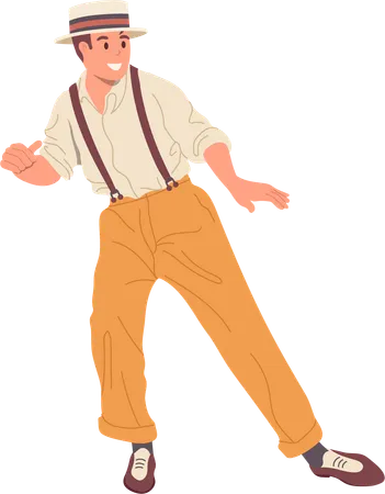 Young gentleman dancing  Illustration