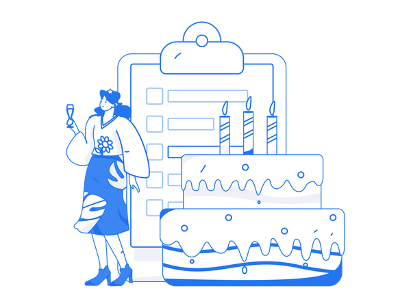 Young girl celebrating business success  Illustration