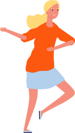 Young girl dancing Illustration