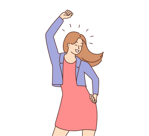 Young girl dancing  Illustration