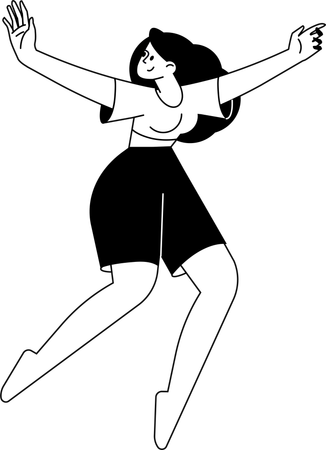 Young girl dancing  Illustration