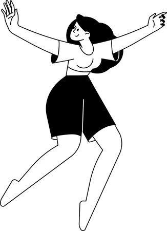 Young girl dancing  Illustration