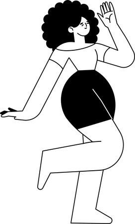 Young girl dancing  Illustration