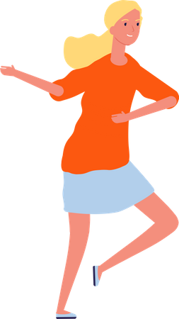 Young girl dancing  Illustration