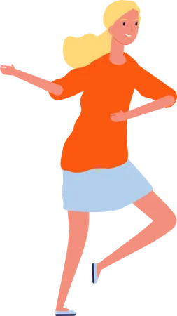 Young girl dancing  Illustration