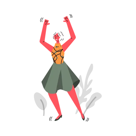 Young girl dancing  Illustration