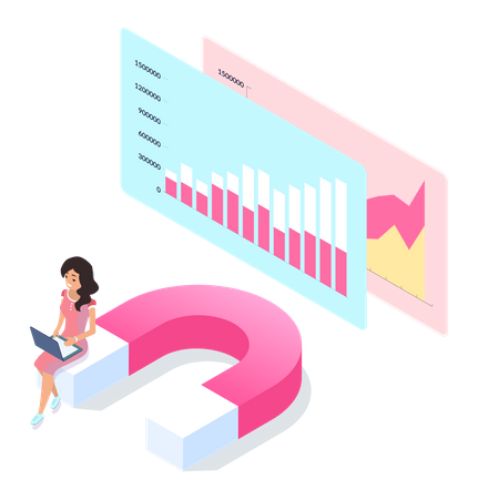 Young girl doing analysis  Illustration