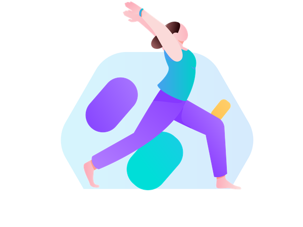 Young girl doing body stretching  Illustration