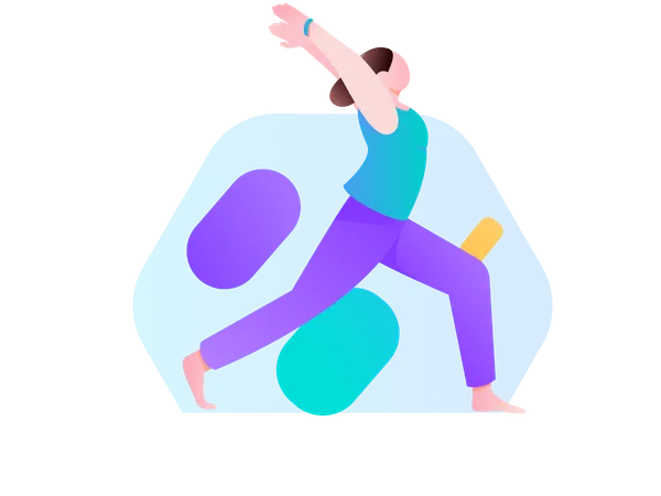 Young girl doing body stretching  Illustration