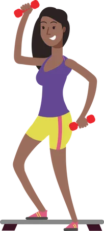 Young girl doing fitness workout  Illustration